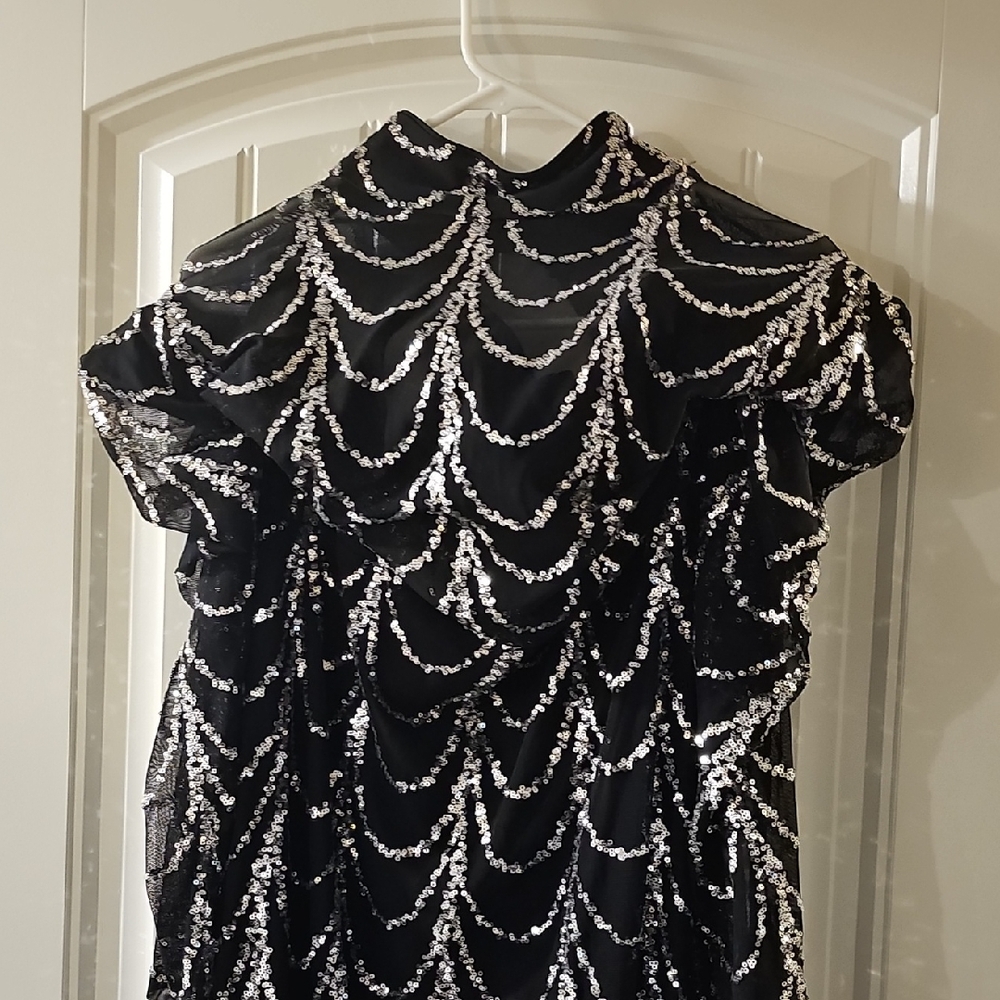 Black and Silver Sequin Dress